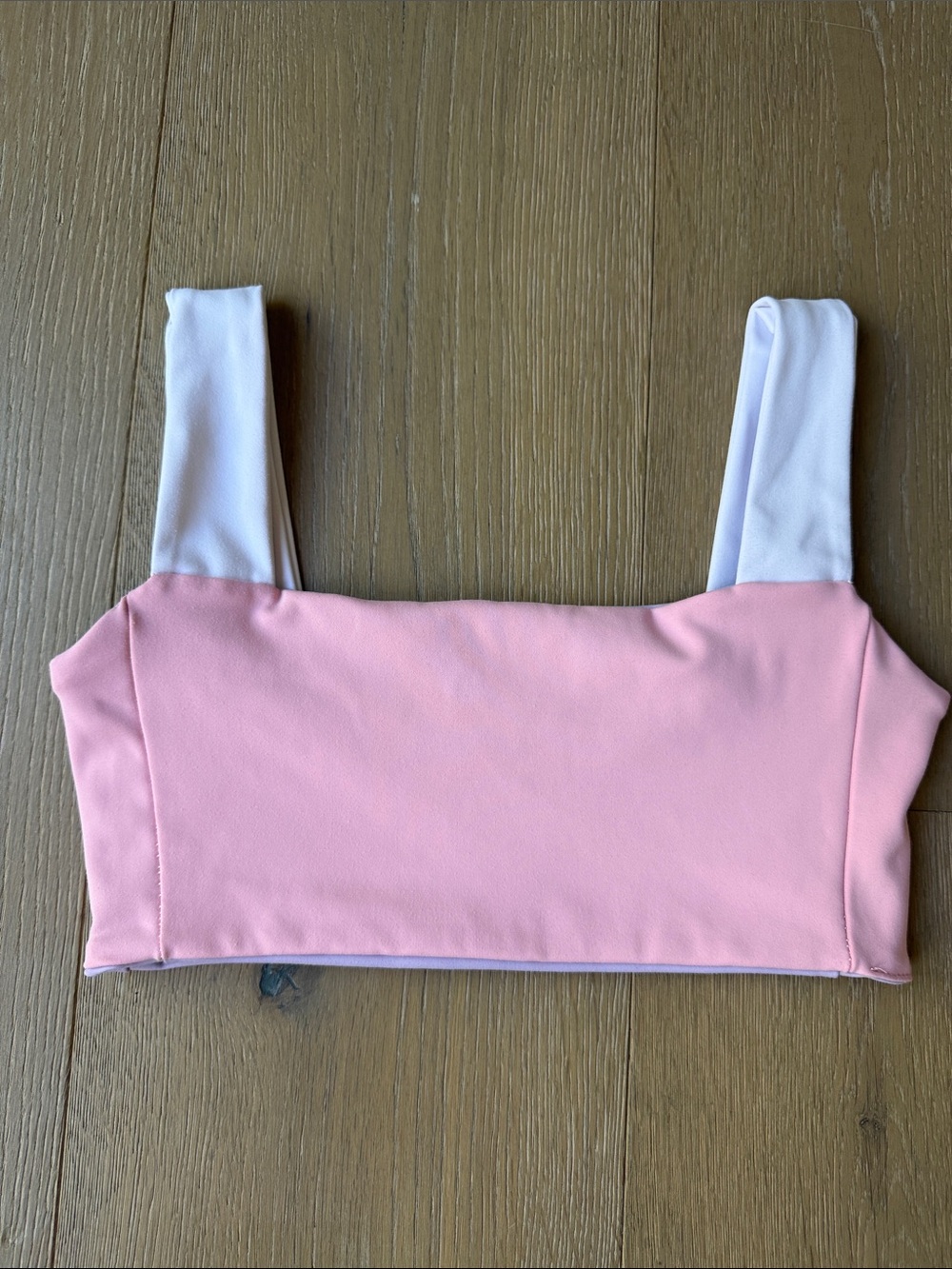 Five Dancewear Girls Reversible Pink/Lilac Crop Top with White Straps, Size YXL